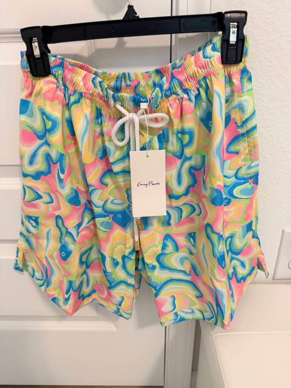 Kenny Flowers Pastel Swirl Drawstring Shorts